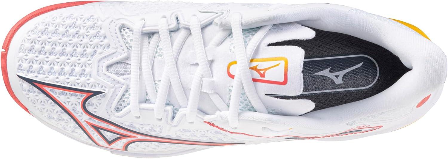 imageMizuno Womens Wave Exceed Tour 6 All Court Tennis ShoeWhitecalypso Coral