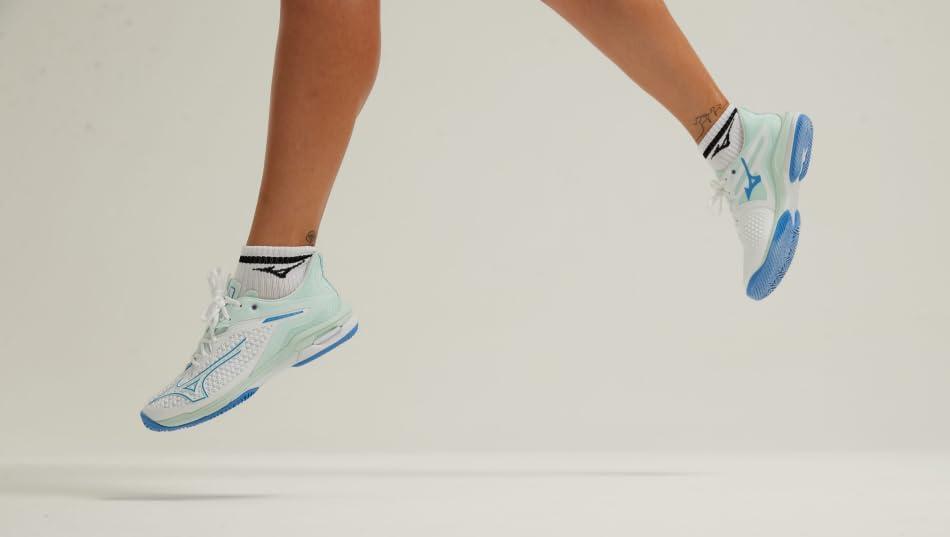imageMizuno Womens Wave Exceed Tour 6 All Court Tennis ShoeWhitefrontier Blue