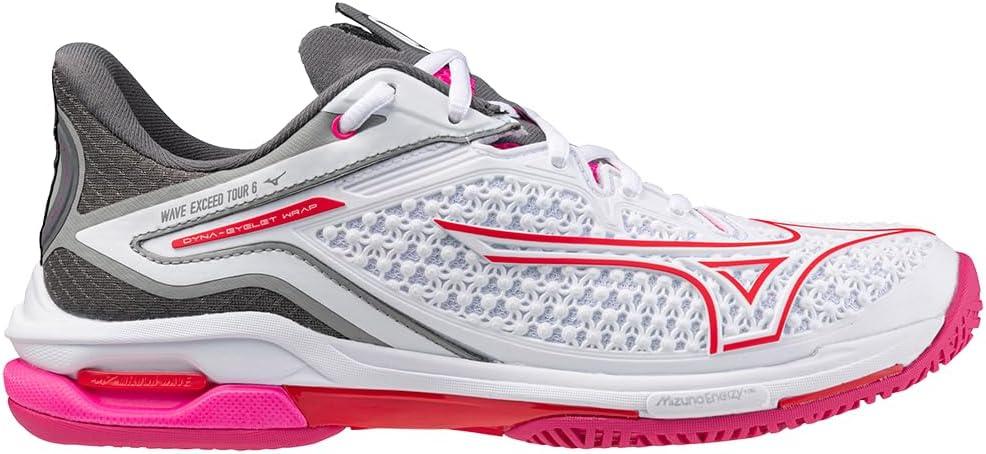 imageMizuno Womens Wave Exceed Tour 6 All Court Tennis ShoeWhiteradiant Red