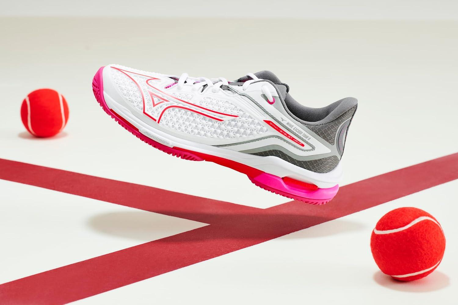 imageMizuno Womens Wave Exceed Tour 6 All Court Tennis ShoeWhiteradiant Red