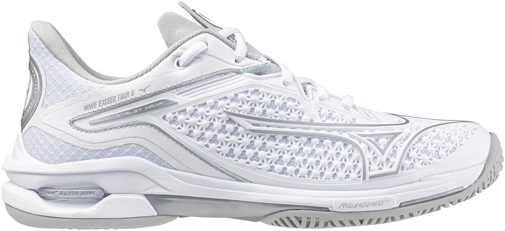 imageMizuno Womens Wave Exceed Tour 6 All Court Tennis ShoeWhitesilver