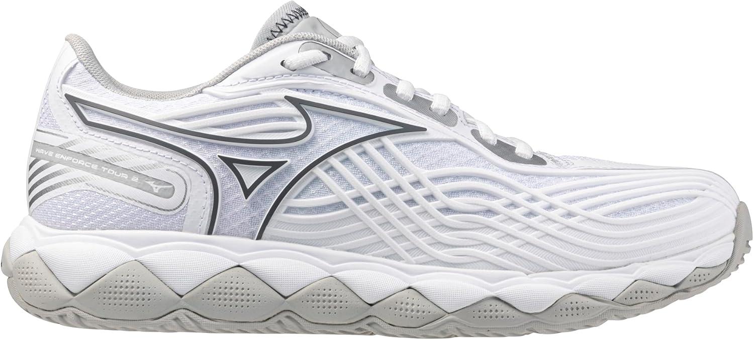 imageMizuno Womens Wave Enforce Tour 2 Ac Womens Tennis ShoeWhitesilver