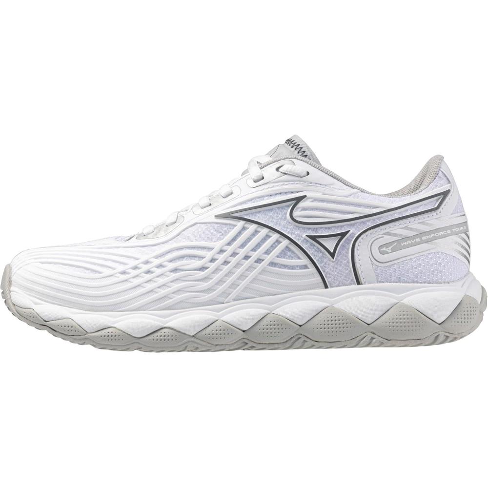 imageMizuno Womens Wave Enforce Tour 2 Ac Womens Tennis ShoeWhitesilver