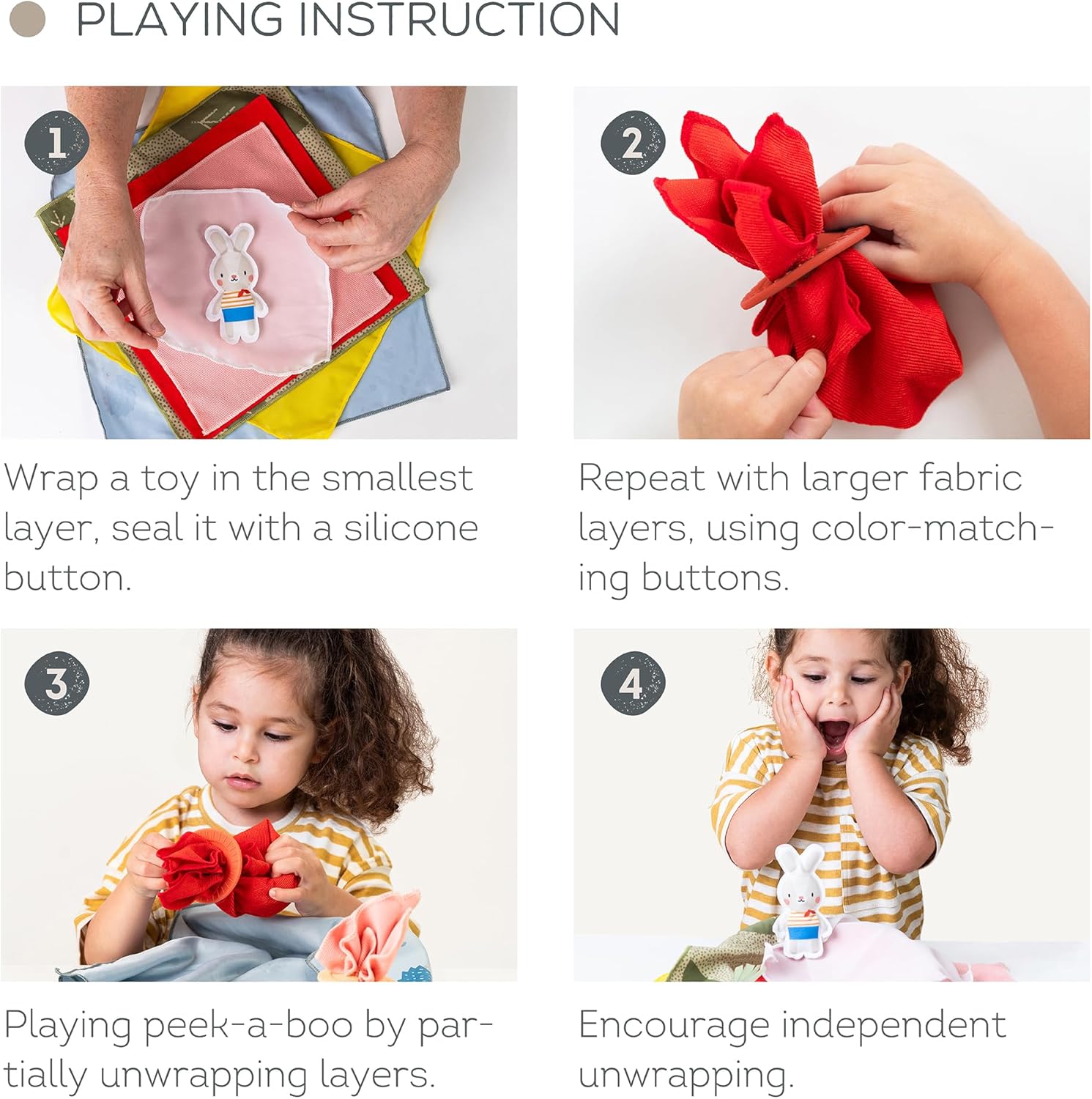 Taf Toys PeekaBoo Whats Inside Sensory Toy for Babies 18 Months ampamp up Montessori Tissue Toy for Color Matching ampamp Fine Motor Skills Development Baby Toy with Hidden Activity Toys