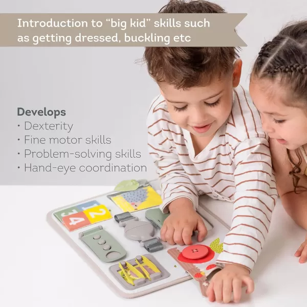 Busy Board for Toddlers Montessori Toy for 18 Months ampamp up with 10 Educational Toddler Activities to Develop Fine Motor ampamp Problem Solving Skills Learning Sensory Board Travel Toy NonToxic