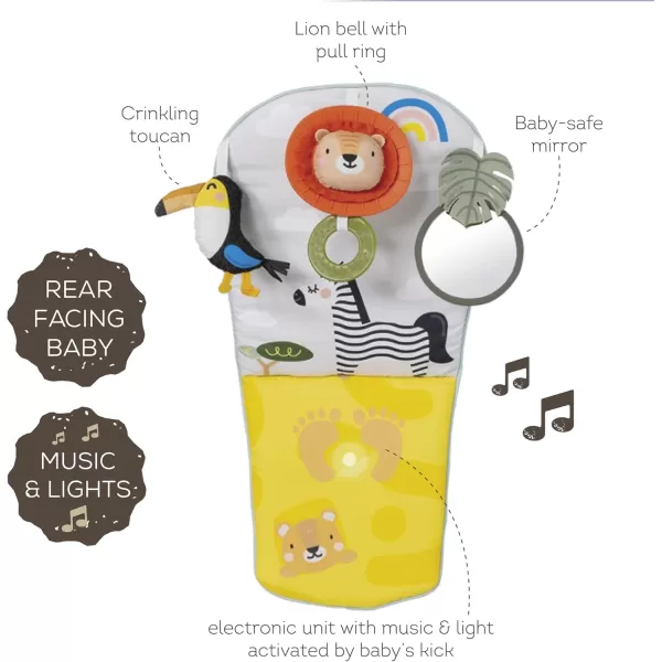 Musical Car Seat Toys for 012 Month Old Babies  Activity Center with Sensory Soft Hanging Toys and Mirror  Carseat Gift for Infants