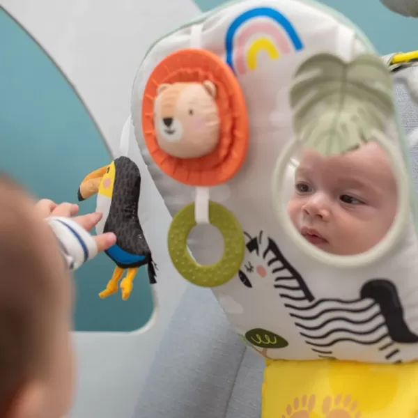 Musical Car Seat Toys for 012 Month Old Babies  Activity Center with Sensory Soft Hanging Toys and Mirror  Carseat Gift for Infants