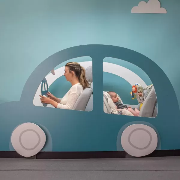Musical Car Seat Toys for 012 Month Old Babies  Activity Center with Sensory Soft Hanging Toys and Mirror  Carseat Gift for Infants