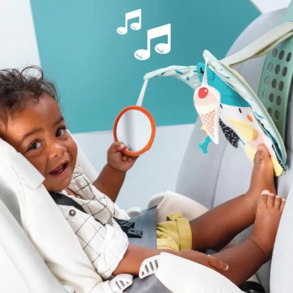 Musical Car Seat Toys for Babies 06 Months Babys Activity Center Carseat Toys Sensory Soft Car Seat Hanging Toy Baby Mirror for Baby Infant 0612 Months Sensory Gift