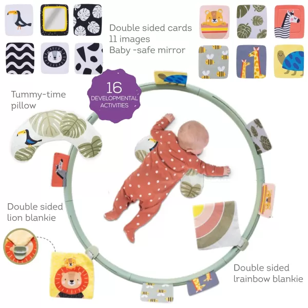 Taf Toys All Around Me Activity Hoop  Developmental Hoop Prefect for Newborns and up with 24 Developmental Activities Designed to Promote Babys Senses Motor Skills and Cognitive DevelopmentOrange