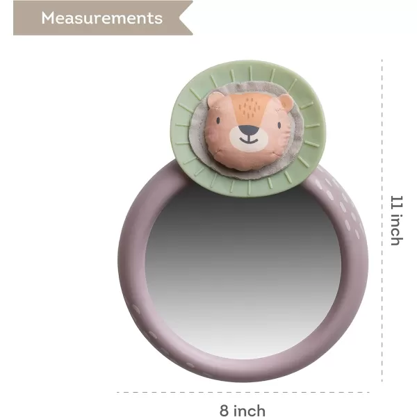 Taf Toys Baby Car Mirror Stable WobbleFree Rear Facing Car Back Seat Mirror for Infant Safety Clear View Monitor with Playful Savannah Design Enhances Cognitive Development ampamp Sensory StimulationGray