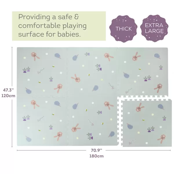 Taf Toys Baby Play Mat  Play Pen Tummy Time Mat ampamp Crawling Mat Foam Play Mat for Baby with Interlocking Floor Tiles 72x48 Inches Puzzle  Baby Floor Mat Infants ampamp Toddlers XLarge