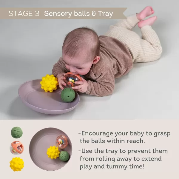 Taf Toys Baby Tummy Time Kit  High Contrast Black and White Crinkle Book Tummy Time Support Pillow Baby Activity Water Mat Sensory Balls Plate  Newborn Infant Tummy Time Sensory Toy Set 0 month