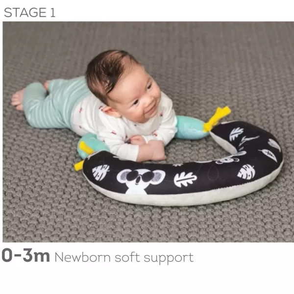 Taf Toys Baby Tummy Time Pillow  Perfect for 26 Months Old Babies Enables Easier Development ampamp Easier Parenting Natural Developmental Comfortable Tummy Time Ergonomic Design Detachable ToysBlack and White