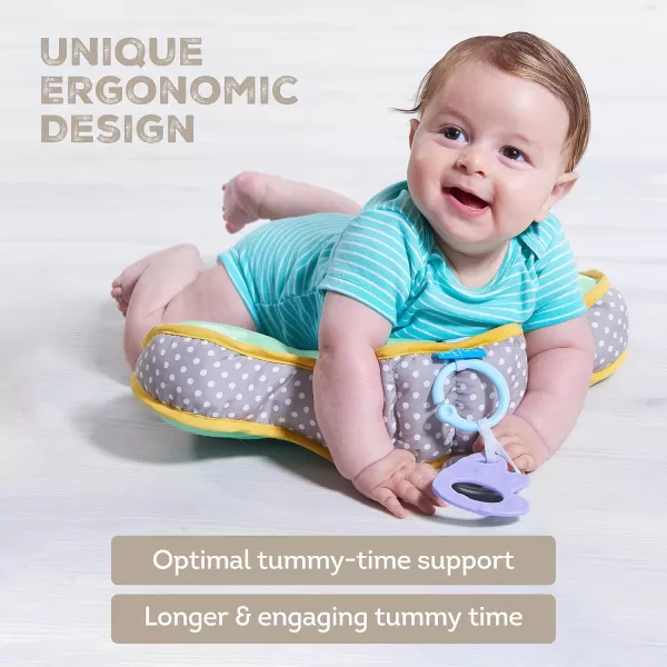 Taf Toys Baby Tummy Time Pillow  Perfect for 26 Months Old Babies Enables Easier Development ampamp Easier Parenting Natural Developmental Comfortable Tummy Time Ergonomic Design Detachable ToysGreen