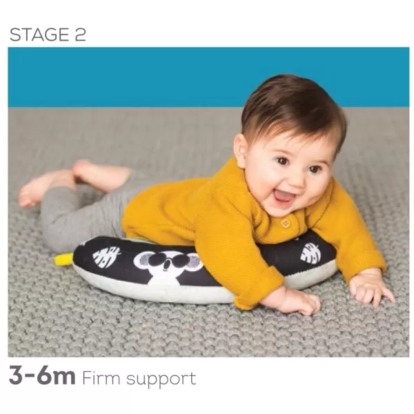 Taf Toys Baby Tummy Time Pillow  Perfect for 26 Months Old Babies Enables Easier Development ampamp Easier Parenting Natural Developmental Comfortable Tummy Time Ergonomic Design Detachable ToysBlack and White