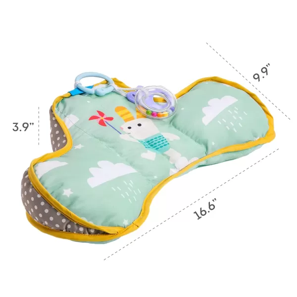 Taf Toys Baby Tummy Time Pillow  Perfect for 26 Months Old Babies Enables Easier Development ampamp Easier Parenting Natural Developmental Comfortable Tummy Time Ergonomic Design Detachable ToysGreen