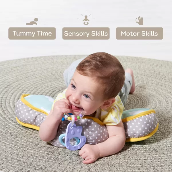 Taf Toys Baby Tummy Time Pillow  Perfect for 26 Months Old Babies Enables Easier Development ampamp Easier Parenting Natural Developmental Comfortable Tummy Time Ergonomic Design Detachable ToysGreen
