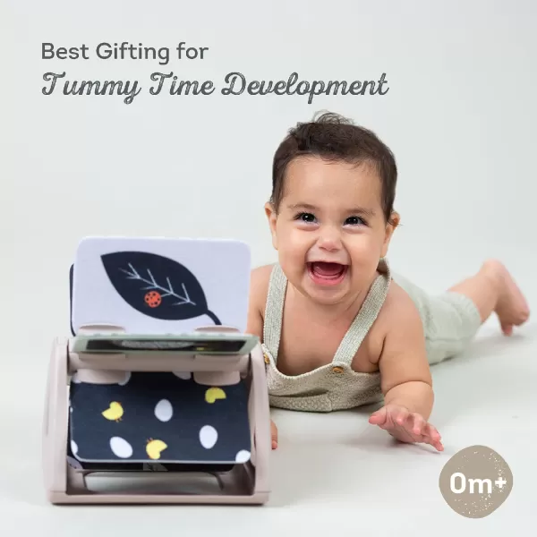 Taf Toys Black ampamp White Rattling Spinning Book High Contrast Newborn Baby Toy 06 612 Months with Mirror for Visual Stimulation Tummy Time ampamp Early Cognitive Development Montessori Learning Activity