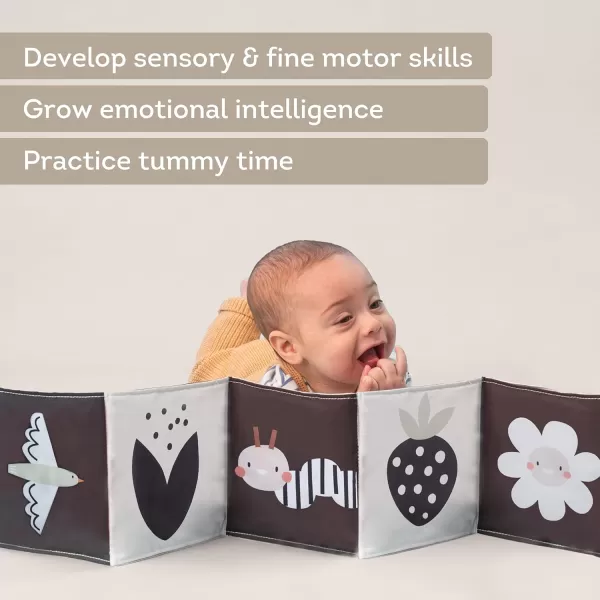 Taf Toys Bunny Black and White Soft Sensory Books Pram Book High Contrast Baby Toys 036 Months Essentials Tummy Time Pram Stroller Car Seat Toy Infant Toys Newborn Essentials Must Haves