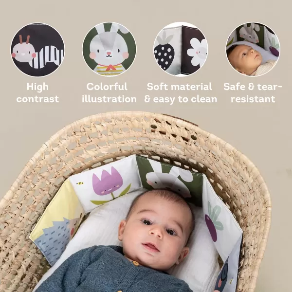 Taf Toys Bunny Black and White Soft Sensory Books Pram Book High Contrast Baby Toys 036 Months Essentials Tummy Time Pram Stroller Car Seat Toy Infant Toys Newborn Essentials Must Haves
