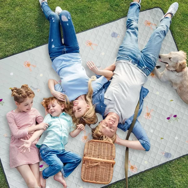 Taf Toys Extra Large Baby Picnic Outdoor Blanket 60x80 inch Waterproof Foldable Blankets Picnic Mat for Beach Camping on Grass Picnic Blankets Hiking Travel Park Folds to a Carry Bag Sand Proof