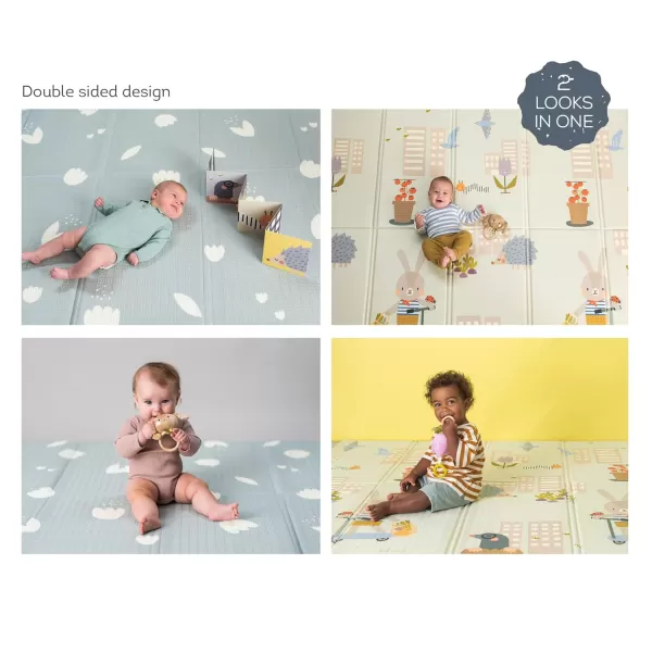 Taf Toys ExtraLarge Cushioned Folded Baby Play Mat Foam Play Mat 79quot x 59quot Large Baby Mat for Floor Foldable Playmats for Babies and Toddlers Waterproof Foam Playmat Kids Play Mat with Travel BagUrban Garden