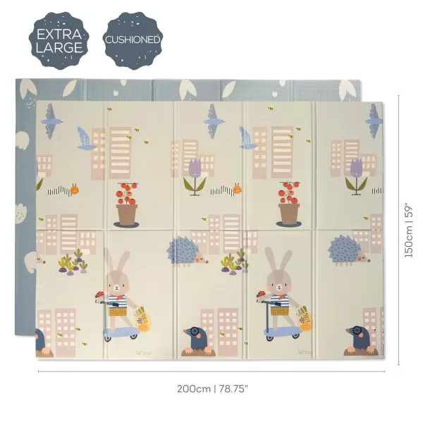 Taf Toys ExtraLarge Cushioned Folded Baby Play Mat Foam Play Mat 79quot x 59quot Large Baby Mat for Floor Foldable Playmats for Babies and Toddlers Waterproof Foam Playmat Kids Play Mat with Travel BagUrban Garden