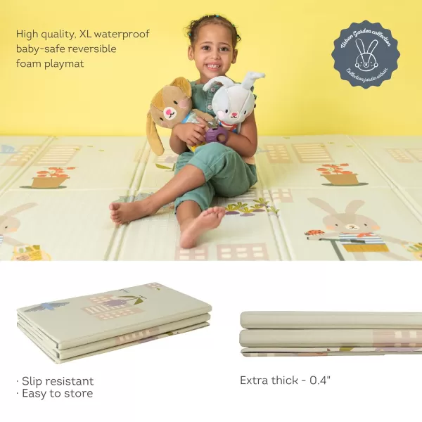 Taf Toys ExtraLarge Cushioned Folded Baby Play Mat Foam Play Mat 79quot x 59quot Large Baby Mat for Floor Foldable Playmats for Babies and Toddlers Waterproof Foam Playmat Kids Play Mat with Travel BagUrban Garden