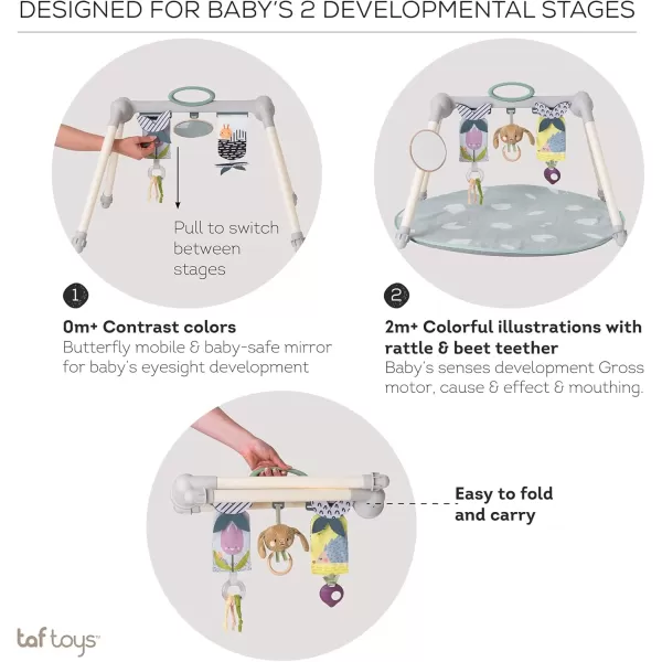 Taf Toys Foldable Baby Play Gym Double Sided Infant Activity Center with Black White ampamp Color Toys XL BabySafe Mirror ampamp Activity Toys Hanging Bar Toddler Toy Little Dove Baby Playmat