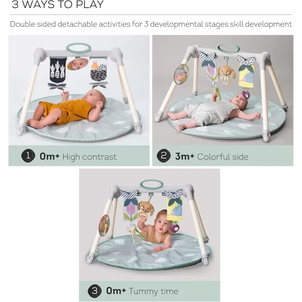 Taf Toys Foldable Baby Play Gym Double Sided Infant Activity Center with Black White ampamp Color Toys XL BabySafe Mirror ampamp Activity Toys Hanging Bar Toddler Toy Little Dove Baby Playmat