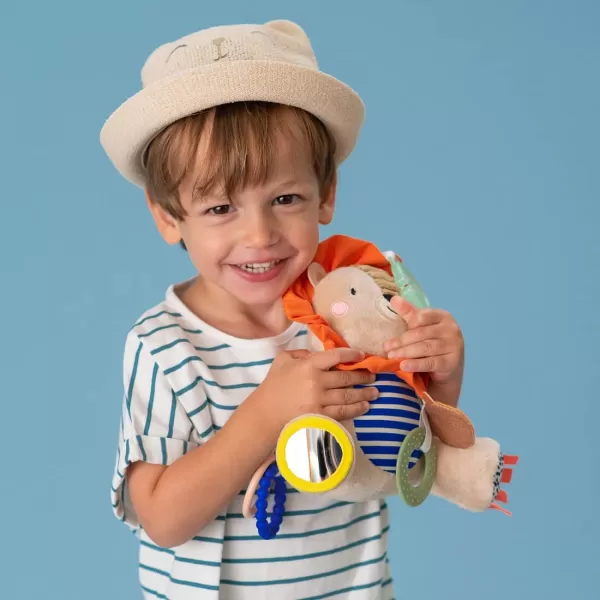 Taf Toys Harry The Lion Newborn ampamp Baby Developmental Soft Activity Toy Helps Develop Motor Skills Perfect for Multi Sensory Play with a Mirror Teethers ampamp Rattles Textures and Sounds 36 Months