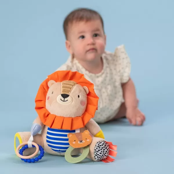 Taf Toys Harry The Lion Newborn ampamp Baby Developmental Soft Activity Toy Helps Develop Motor Skills Perfect for Multi Sensory Play with a Mirror Teethers ampamp Rattles Textures and Sounds 36 Months