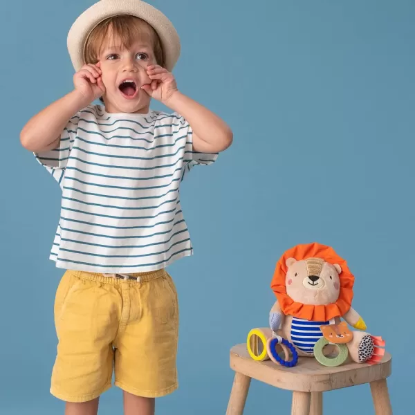 Taf Toys Harry The Lion Newborn ampamp Baby Developmental Soft Activity Toy Helps Develop Motor Skills Perfect for Multi Sensory Play with a Mirror Teethers ampamp Rattles Textures and Sounds 36 Months