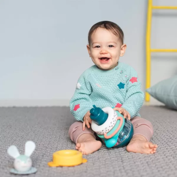 Taf Toys Hunny Bunny Baby Stacker  5 Pieces Captivating Stacker Rings and a Friendly Bunny Character  BPA Free Developmental Toddler Toy