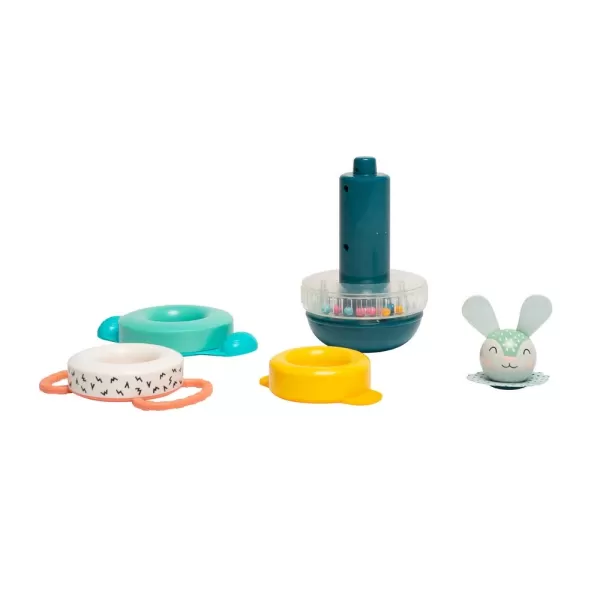 Taf Toys Hunny Bunny Baby Stacker  5 Pieces Captivating Stacker Rings and a Friendly Bunny Character  BPA Free Developmental Toddler Toy