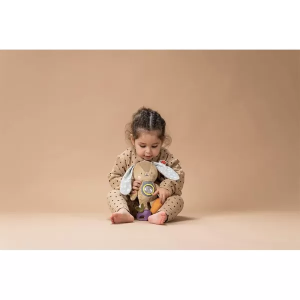 Taf Toys Jenny Activity Bunny Newborn ampamp Baby Developmental Soft Activity Toy Helps Develop Motor Skills Perfect for Multi Sensory Play with Mirror Teethers ampamp Rattles Textures and Sounds 36 Months