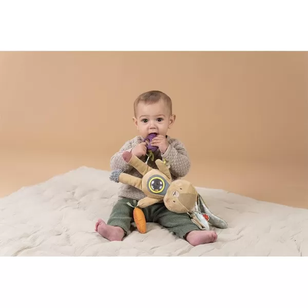 Taf Toys Jenny Activity Bunny Newborn ampamp Baby Developmental Soft Activity Toy Helps Develop Motor Skills Perfect for Multi Sensory Play with Mirror Teethers ampamp Rattles Textures and Sounds 36 Months
