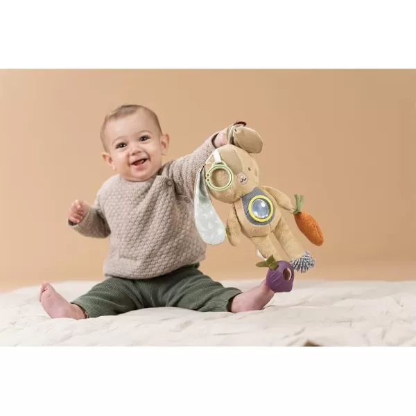 Taf Toys Jenny Activity Bunny Newborn ampamp Baby Developmental Soft Activity Toy Helps Develop Motor Skills Perfect for Multi Sensory Play with Mirror Teethers ampamp Rattles Textures and Sounds 36 Months