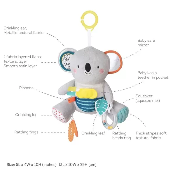 Taf Toys Koala Daydream Pram Stroller and Car Seat Arch Plus Kimmy The Koala Developmental Soft Activity Toy for Newborn and Baby 36 Months