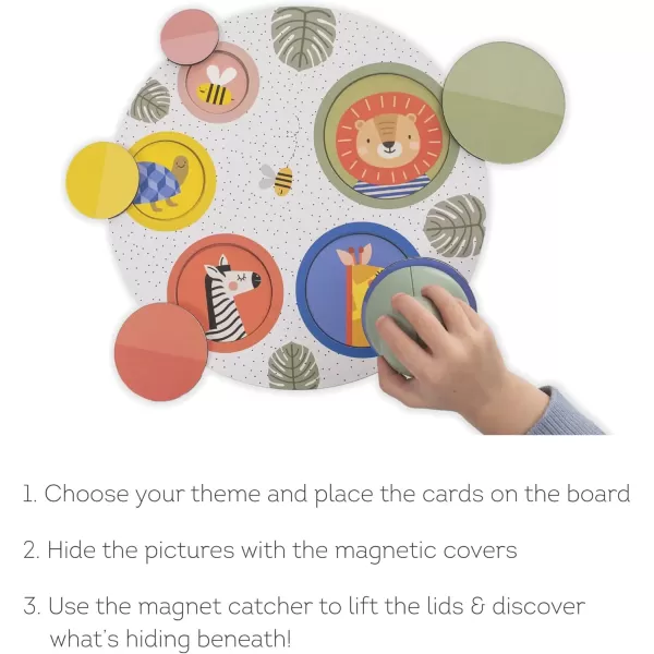 Taf Toys Magnetic PeekABoo puzzle for toddlers 1 2 3 years Use magnets ampamp cards to learn Colors Numbers ampamp animals Fine Motor Cognitive Skill Toy  Encourage Handeye Coordination Preschool GiftMulticolored