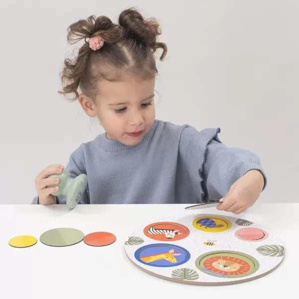 Taf Toys Magnetic PeekABoo puzzle for toddlers 1 2 3 years Use magnets ampamp cards to learn Colors Numbers ampamp animals Fine Motor Cognitive Skill Toy  Encourage Handeye Coordination Preschool GiftMulticolored