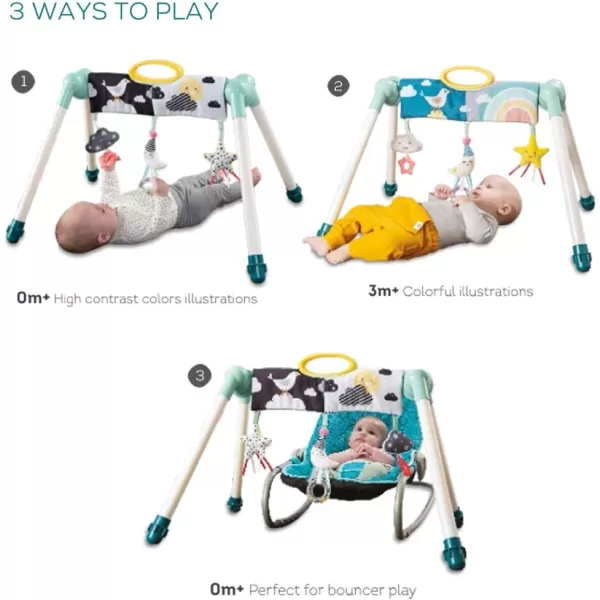 Taf Toys Mini Moon TaketoPlay Baby Activity Gym  Newborn All Time Entertainment Double sided for 2 developmental stages Foldable Easy Storage and Mobility Perfect to Use with Bouncers