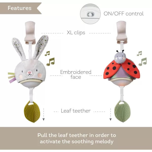 Taf Toys Music ampamp Light Ladybug Take Along Toy Portable Baby Sound Machine Newborn Soother Infant Musical Crib Mobile Perfect for Tummy Time and Brain Development Suitable for 06 MonthsBunny