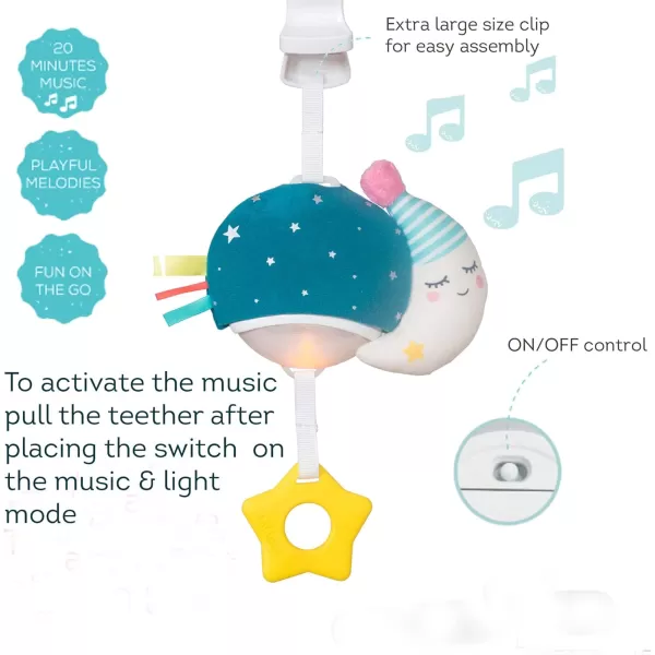 Taf Toys Music ampamp Light Ladybug Take Along Toy Portable Baby Sound Machine Newborn Soother Infant Musical Crib Mobile Perfect for Tummy Time and Brain Development Suitable for 06 MonthsTeal