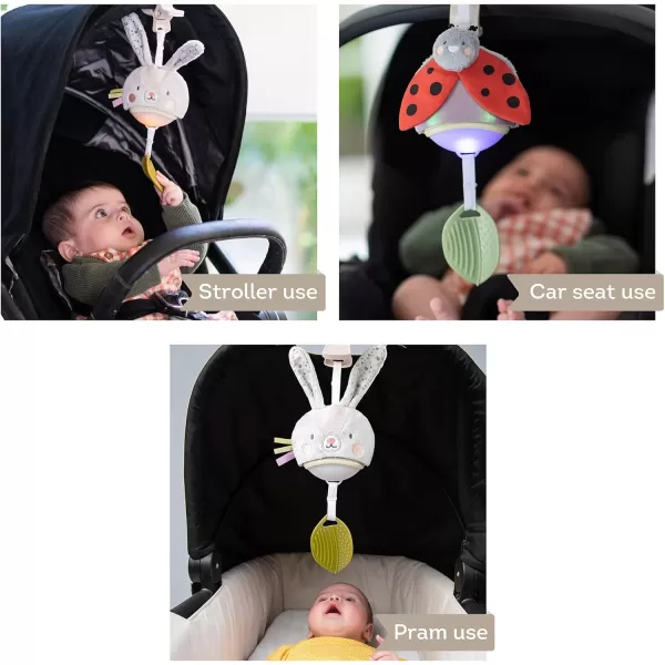 Taf Toys Music ampamp Light Ladybug Take Along Toy Portable Baby Sound Machine Newborn Soother Infant Musical Crib Mobile Perfect for Tummy Time and Brain Development Suitable for 06 MonthsBunny