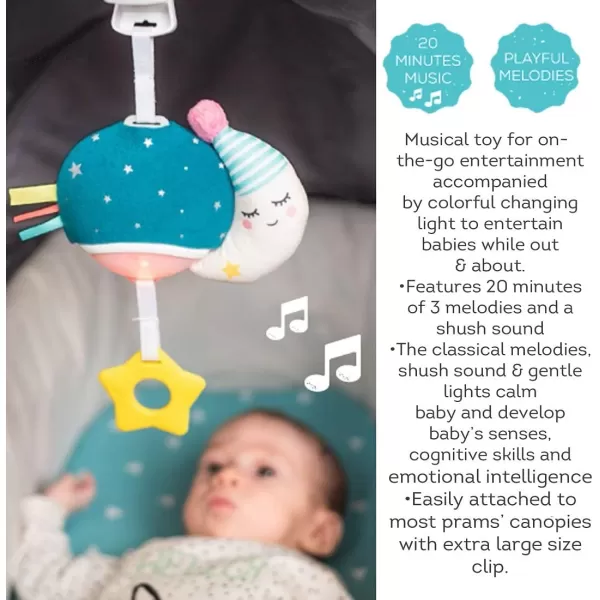 Taf Toys Music ampamp Light Ladybug Take Along Toy Portable Baby Sound Machine Newborn Soother Infant Musical Crib Mobile Perfect for Tummy Time and Brain Development Suitable for 06 MonthsTeal