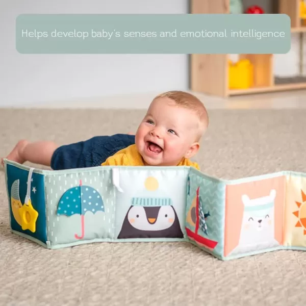 Taf Toys Newborn Soft Activity Book Black ampamp White High Contrast Baby Book Infant Sensory Toys Tummy Time Soft Cloth Books for Babies Textured Fabric Crinkling Shapes Patterns 012 Months Newborn ToysNorth Pole