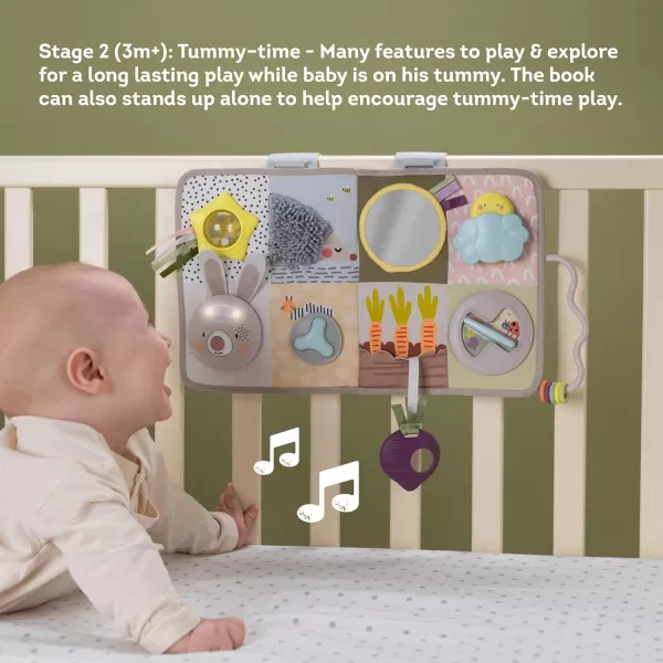 Taf Toys Newborns ampamp Toddlers Busy Board with Music ampamp Lights 13 Montessori Activities Baby Safe Mirror 3D Activities Textures ampamp a Baby Teether Develops Motor Skills Senses ampamp Eye Hand Coordination