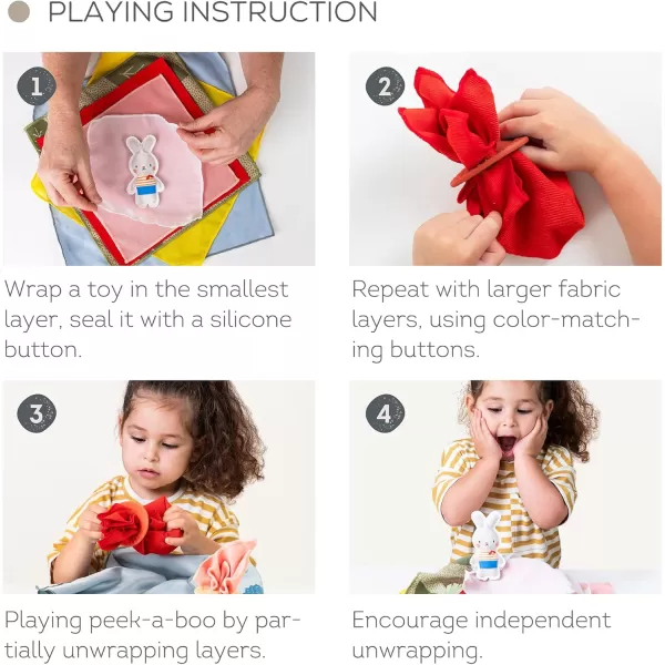Taf Toys PeekaBoo Whats Inside Sensory Toy for Babies 18 Months ampamp up Montessori Tissue Toy for Color Matching ampamp Fine Motor Skills Development Baby Toy with Hidden Activity Toys